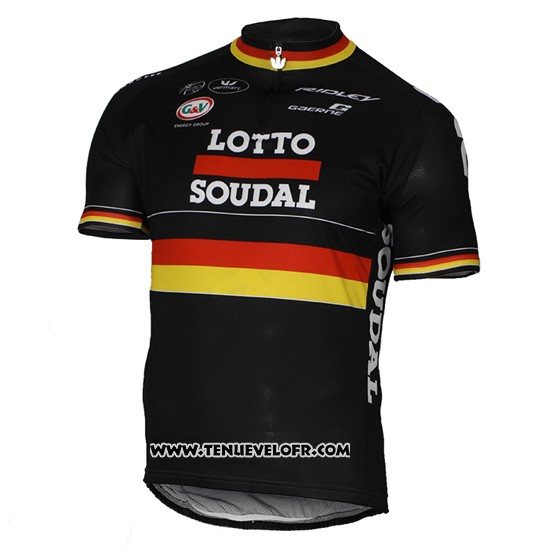 2017 Maillot Ciclismo Lotto Soudal Champion Belga Manches Courtes et Cuissard